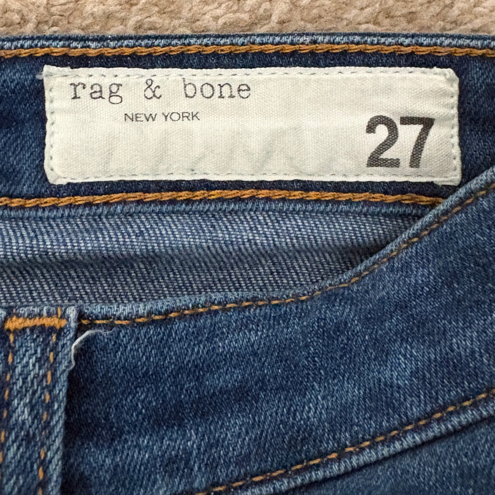 Rag & Bone Nina High Rise Ankle Flare Crossfield Jeans Distressed Hem - Picture 5 of 11
